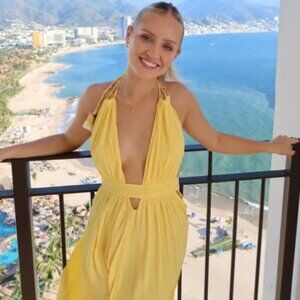 Free People Look Into the Sun Yellow Maxi Dress in Size Small